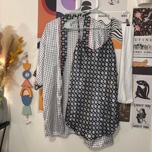 Vintage Hex Print Intimates Set – Slip, Robe & Stockings